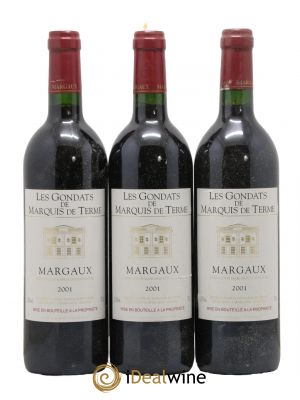 - Margaux Les Gondats de Marquis de Terme 2001 - Lot de 3 Bottles