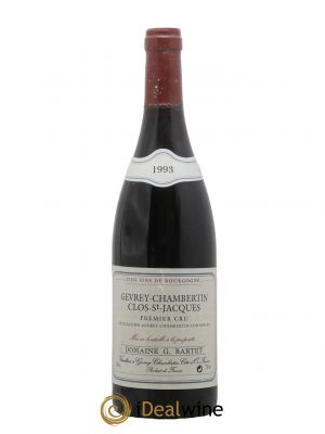 Gevrey-Chambertin 1er Cru Clos Saint Jacques Domaine G. Bartet 1993 - Lot of 1 Bottle
