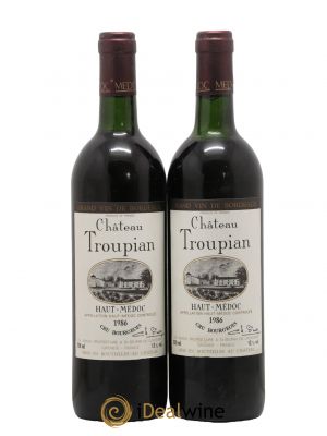 Haut Médoc Château Troupian 1986 - Lot of 2 Bottles