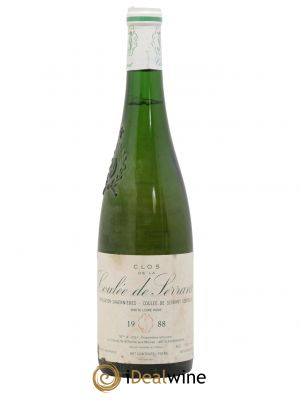 Savennières Clos de la Coulée de Serrant Vignobles de la Coulée de Serrant - Nicolas Joly  1988 - Lot of 1 Bottle