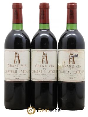 Château Latour 1er Grand Cru Classé 1979 - Lot de 3 Bottles