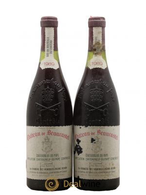 Châteauneuf-du-Pape Château de Beaucastel Famille Perrin  1989 - Lot of 2 Bottles