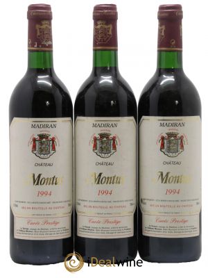 Madiran Château Montus-Prestige Alain Brumont 1994 - Lot de 3 Flaschen
