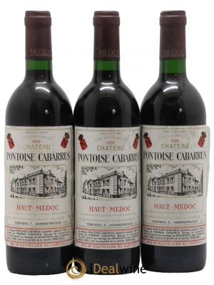 Château Pontoise Cabarrus Cru Bourgeois 1990 - Lot de 3 Bottles