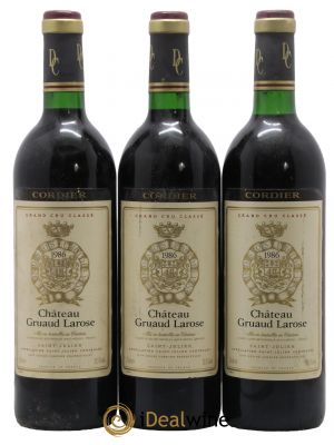 Château Gruaud Larose 2ème Grand Cru Classé  1986 - Posten von 3 Flaschen