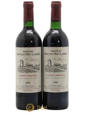 Château Moulin Pey-Labrie 1988 - Lot de 2 Bottiglie