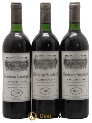 Château Soutard Grand Cru Classé  1989 - Lotto di 3 Bottiglie