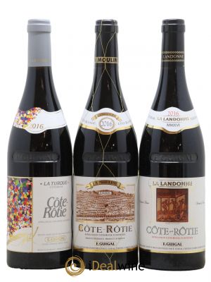 Côte-Rôtie Guigal Trilogie La Turque - La Landonne - La Mouline  2016 - Lot of 3 Bottles