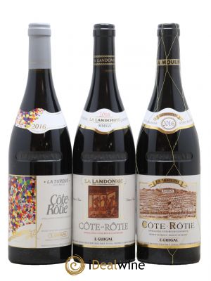 Côte-Rôtie Guigal Trilogie La Turque - La Landonne - La Mouline  2016 - Lotto di 3 Bottiglie