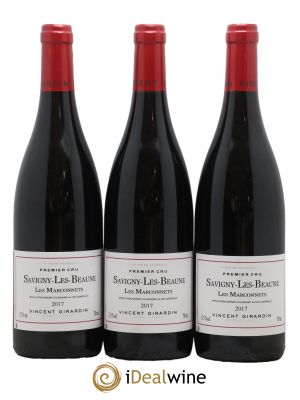 Savigny-Les-Beaune 1er Cru Les Marconnets Vincent Girardin (Domaine)  2017 - Lot of 3 Bottles