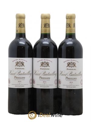 Château Haut Batailley 5ème Grand Cru Classé 2014 - Lot de 3 Bottles