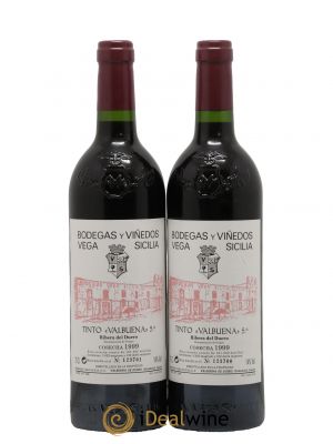 Ribera Del Duero DO Vega Sicilia Valbuena 5 ano Famille Alvarez 1999 - Lot de 2 Bottles