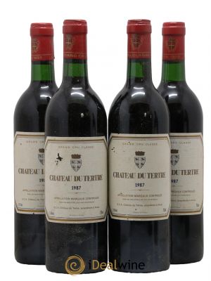 Château du Tertre 5ème Grand Cru Classé  1987 - Lot of 4 Bottles