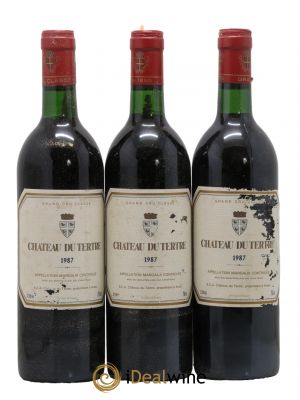 Château du Tertre 5ème Grand Cru Classé  1987 - Lot of 3 Bottles