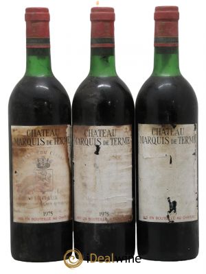 Château Marquis de Terme 4ème Grand Cru Classé 1975 - Lot de 3 Bottles