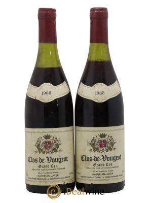 Clos de Vougeot Grand Cru Domaine Haegelen-Jayer 1988 - Lot de 2 Bottles