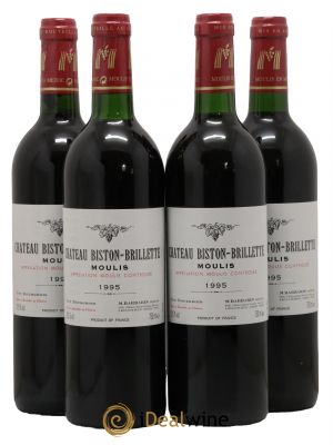 Château Biston Brillette  1995 - Lot of 4 Bottles