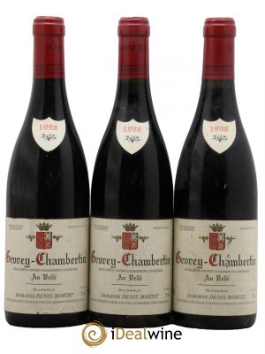 Gevrey-Chambertin Au Vellé Denis Mortet (Domaine) 1998 - Lot de 3 Bottles