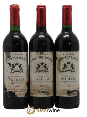 Château Grand Puy Ducasse 5ème Grand Cru Classé  1989 - Lot of 3 Bottles