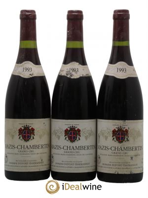 Mazis-Chambertin Grand Cru Dupont-Tisserandot (Domaine) 1993 - Lot de 3 Bottles