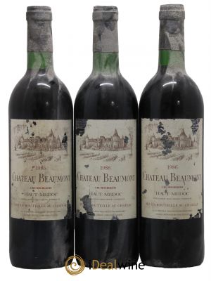 Château Beaumont Cru Bourgeois  1986 - Lot of 3 Bottles