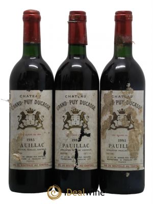 Château Grand Puy Ducasse 5ème Grand Cru Classé 1985 - Lot de 3 Bottles