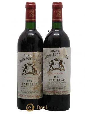 Château Grand Puy Ducasse 5ème Grand Cru Classé  1986 - Lot of 2 Bottles