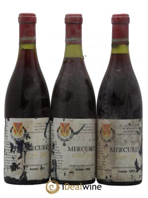 Mercurey Chante flute Domaine Raquillet 1982 - Lot de 3 Bottles