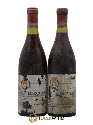 Mercurey Chante flute Domaine Raquillet 1982 - Lot of 2 Bottles