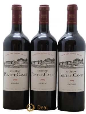 Château Pontet Canet 5ème Grand Cru Classé  2009 - Lotto di 3 Bottiglie