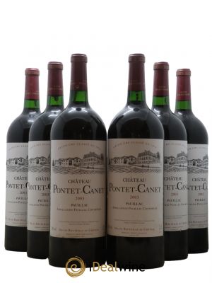 Château Pontet Canet 5ème Grand Cru Classé  2003 - Lot of 6 Magnums