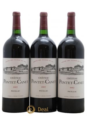 Château Pontet Canet 5ème Grand Cru Classé  2007 - Lot of 3 Magnums