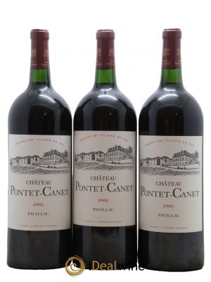 Château Pontet Canet 5ème Grand Cru Classé  2005 - Lotto di 3 Magnums