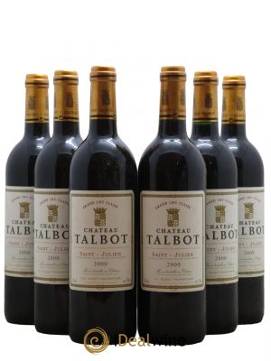 Château Talbot 4ème Grand Cru Classé  2000 - Lot of 6 Bottles