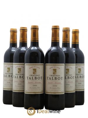 Château Talbot 4ème Grand Cru Classé  2000 - Posten von 6 Flaschen