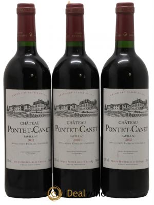Château Pontet Canet 5ème Grand Cru Classé  2002 - Posten von 3 Flaschen