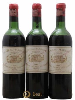 Château Margaux 1er Grand Cru Classé  1961 - Lot of 3 Bottles