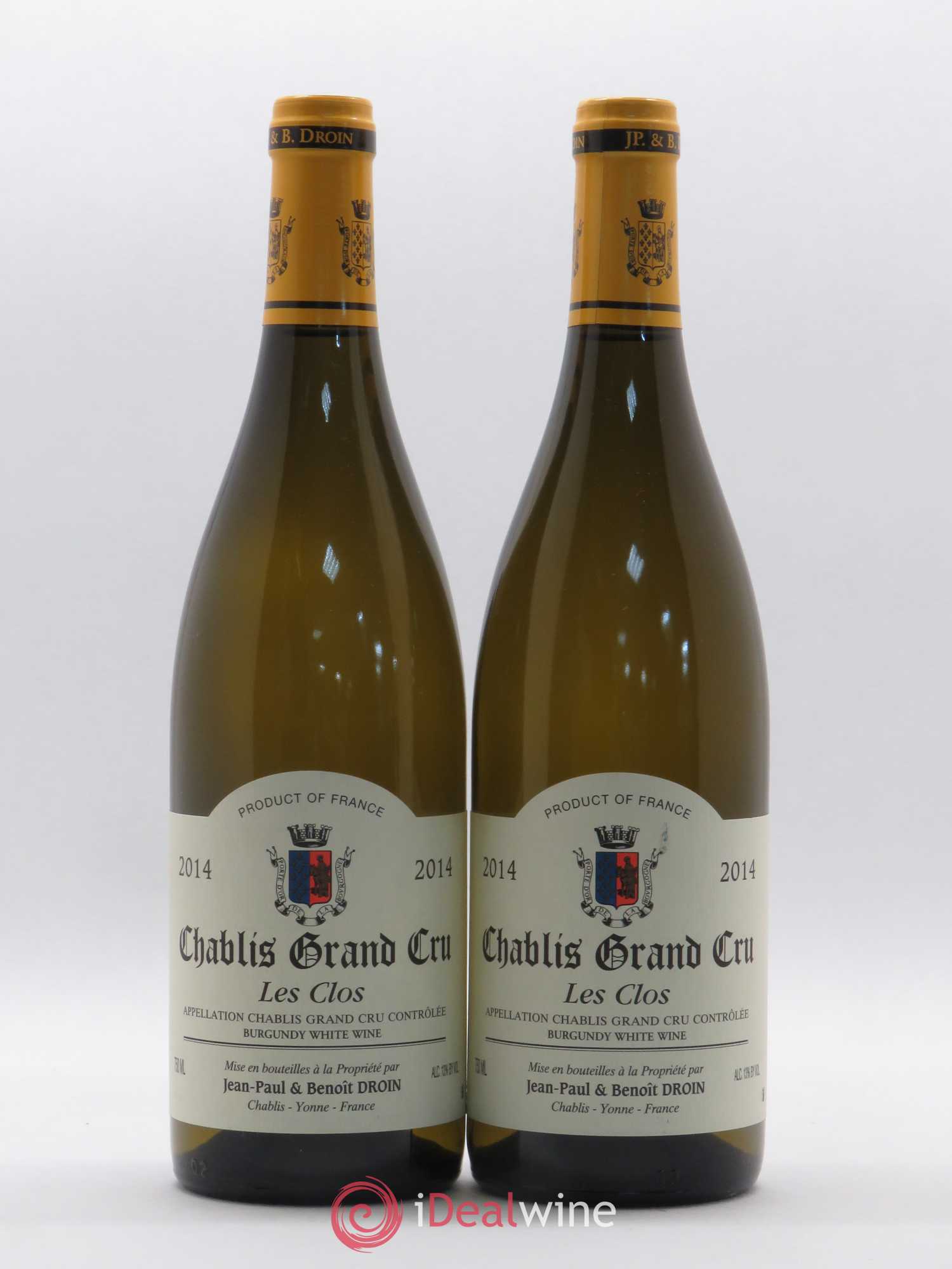 Chablis Grand Cru Les Clos Jean-Paul & Benoît Droin (Domaine) 2014 - Lot de 2 bouteilles - 0