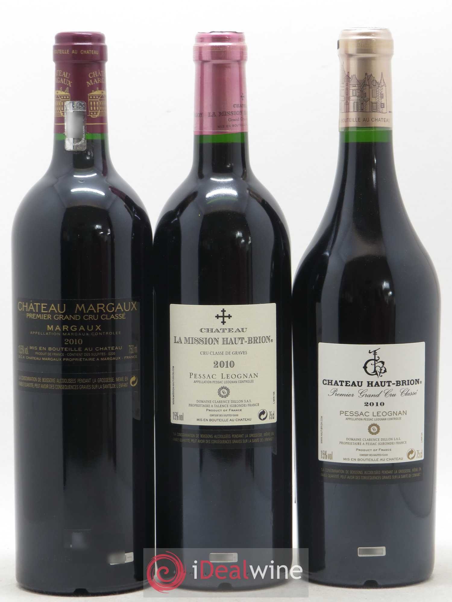 Caisse Collection Duclot 1 Lafite Rothschild - 1 Latour - 1 Mouton Rothschild - 1 Margaux - 1 Haut Brion - 1 La Mission Haut Brion - 1 Cheval Blanc - 1 Petrus - 1 Yquem 2010 - Lot of 9 bottles - 4