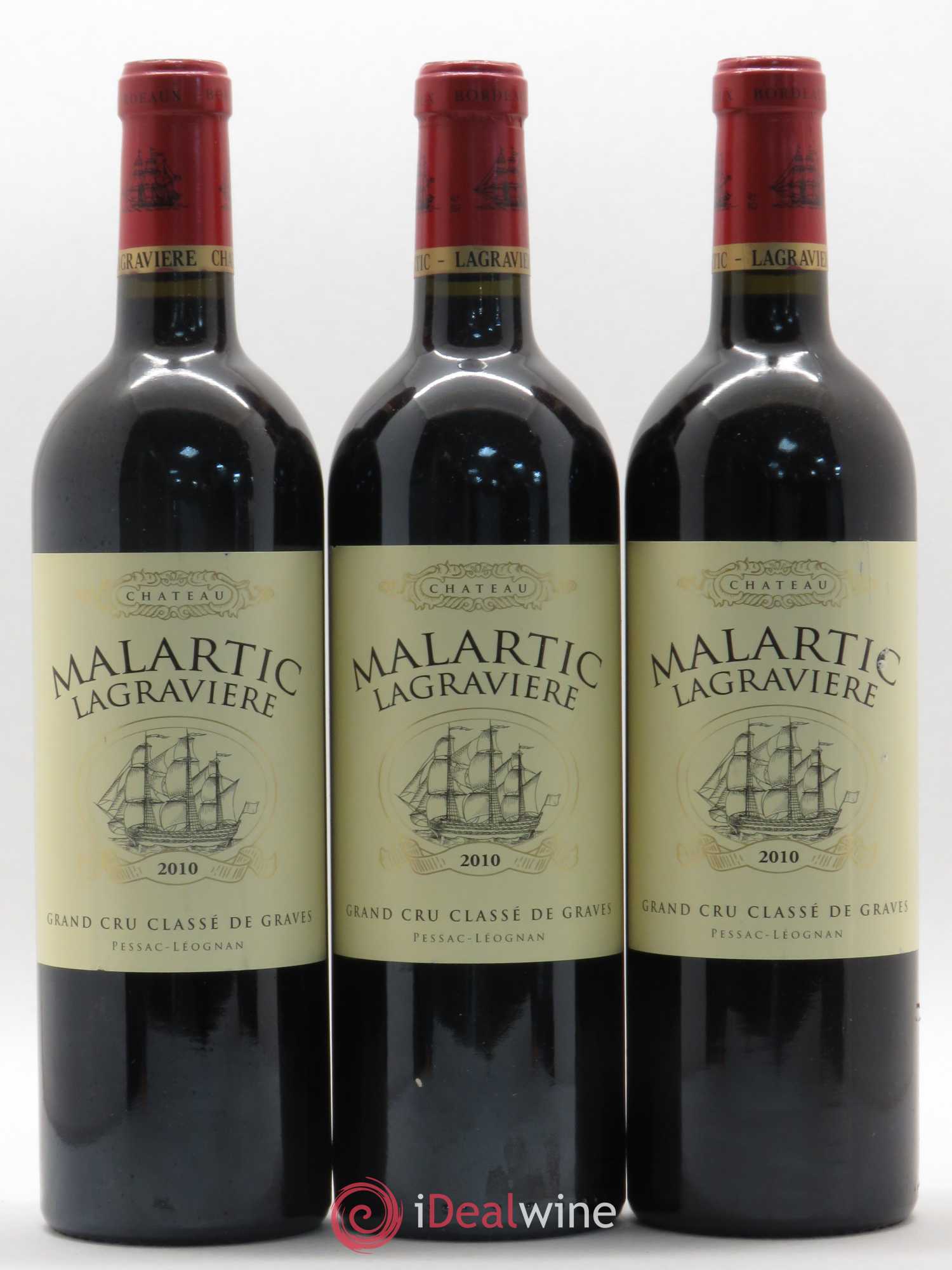Château Malartic-Lagravière Cru Classé de Graves 2010 - Lot de 3 bouteilles - 0
