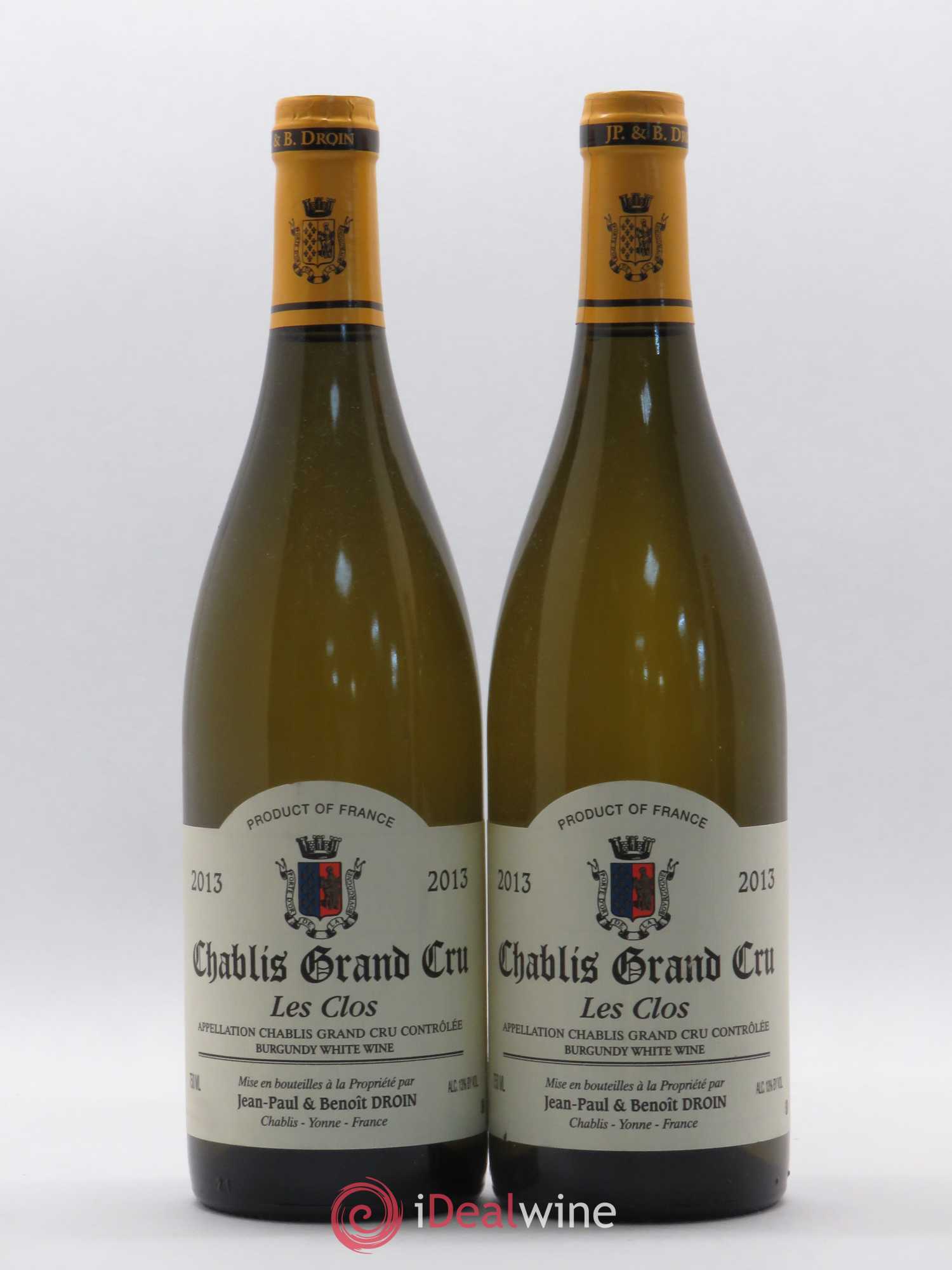 Chablis Grand Cru Les Clos Jean-Paul & Benoît Droin (Domaine) 2013 - Lot de 2 bouteilles - 0