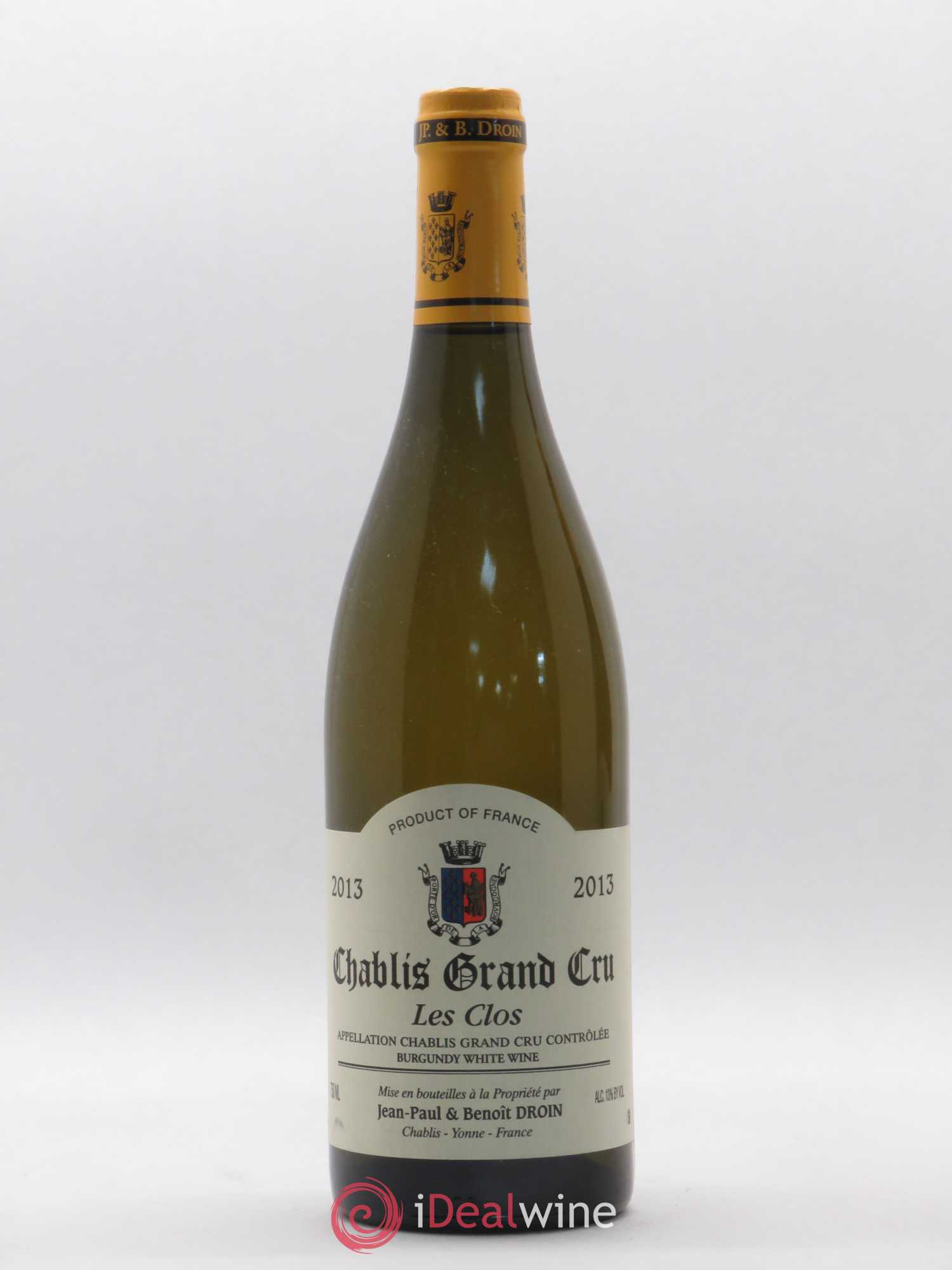 Chablis Grand Cru Les Clos Jean-Paul & Benoît Droin (Domaine) 2013 - Lot de 1 bouteille - 0