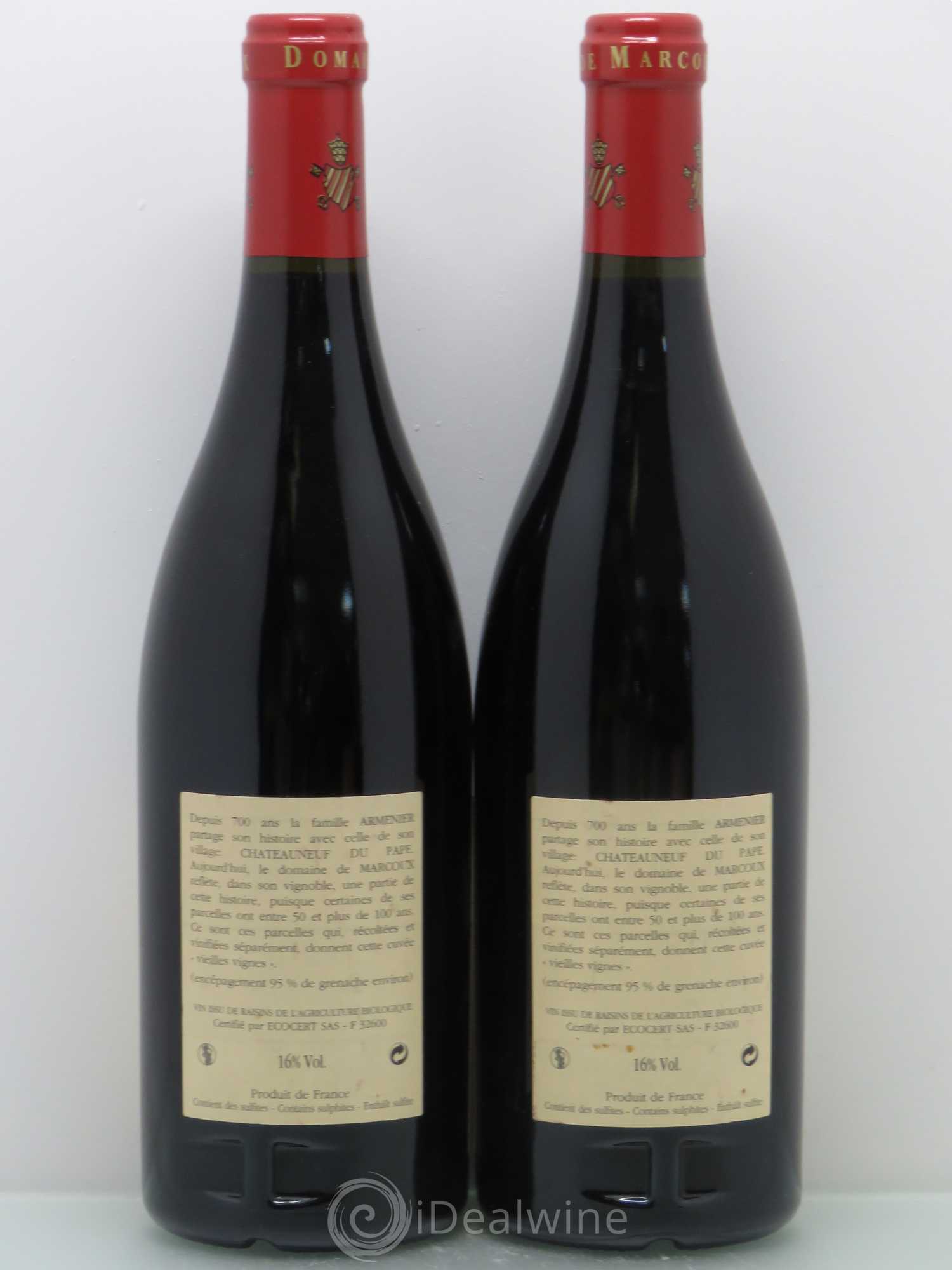 Châteauneuf-du-Pape Vieilles Vignes Marcoux (Domaine de) 2007 - Lot de 2 bouteilles - 1