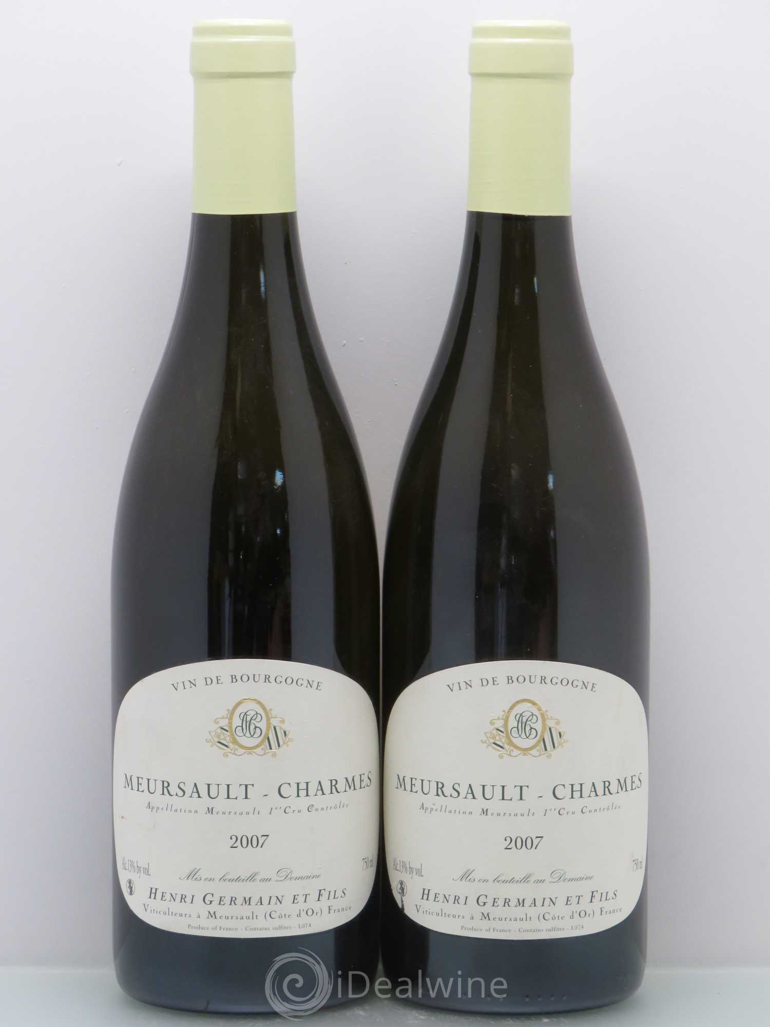 Meursault 1er Cru Henri Germain Charmes 2007 - Posten von 2 Flaschen - 0