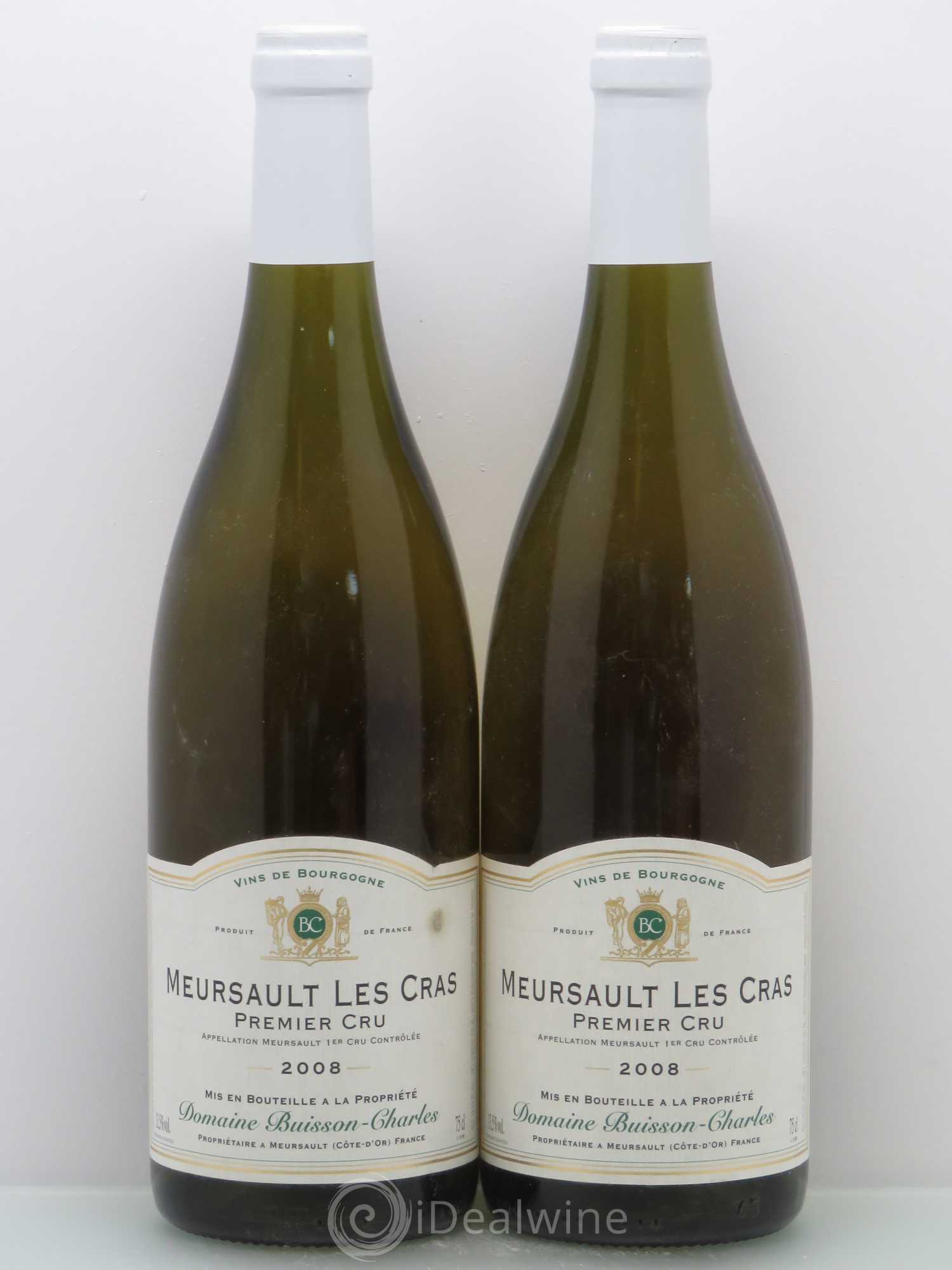 Meursault 1er Cru Domaine Buisson Charles Les Cras 2008 - Posten von 2 Flaschen - 0