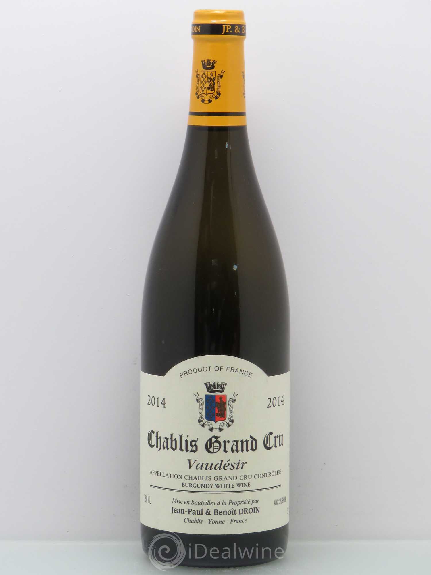 Chablis Grand Cru Vaudésir Jean-Paul & Benoît Droin (Domaine) 2014 - Lot de 1 bouteille - 0