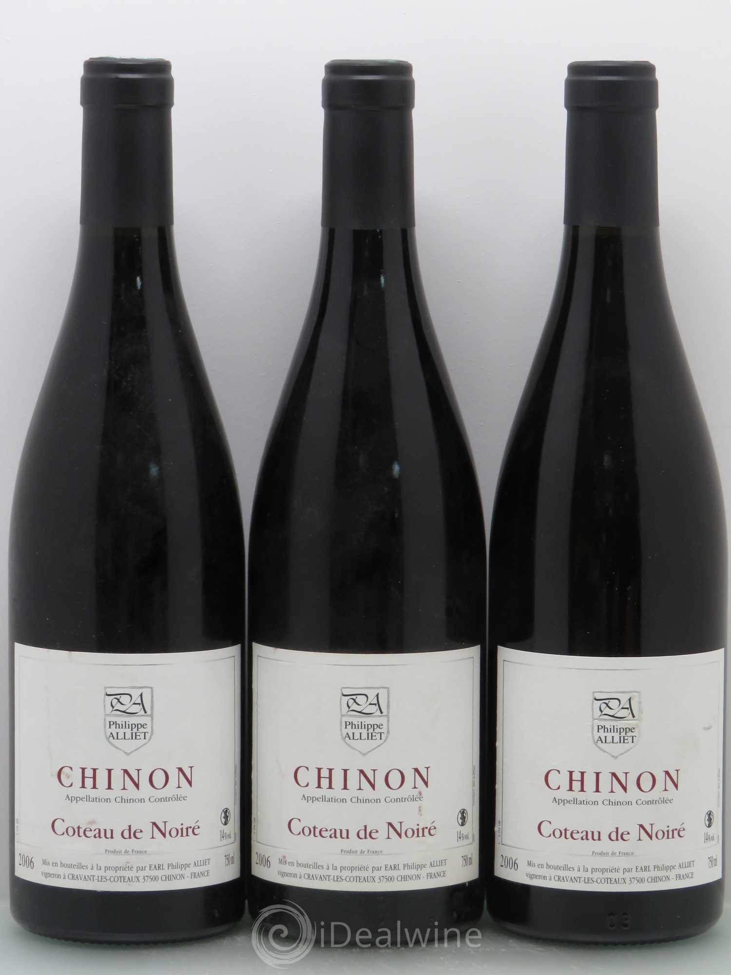 Chinon Coteau de Noiré Philippe Alliet 2006 - Lot de 3 bouteilles - 0