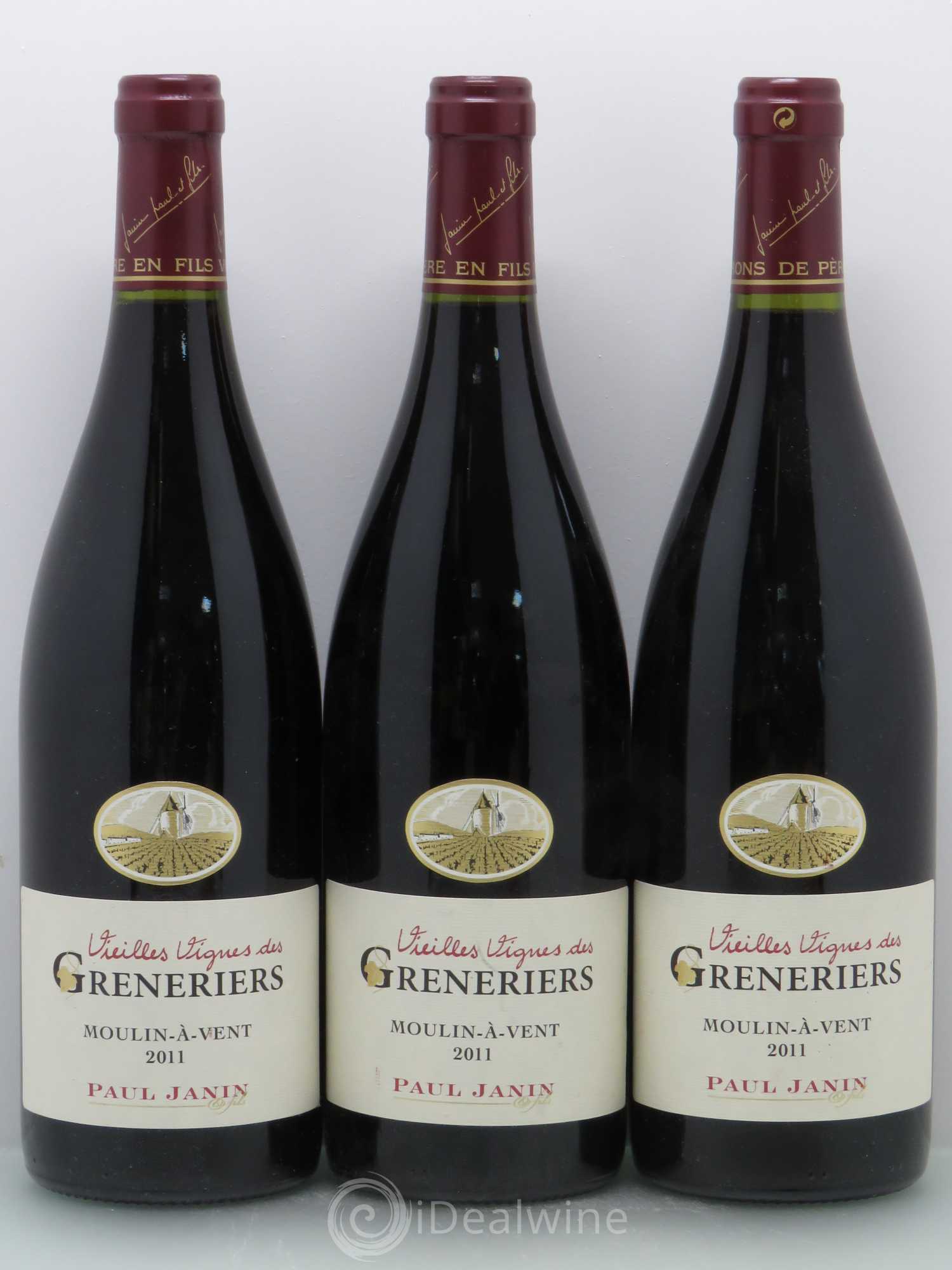 Moulin-à-Vent Paul & Eric Janin Vieilles Vignes Des Greneriers 2011 - Posten von 3 Flaschen - 0