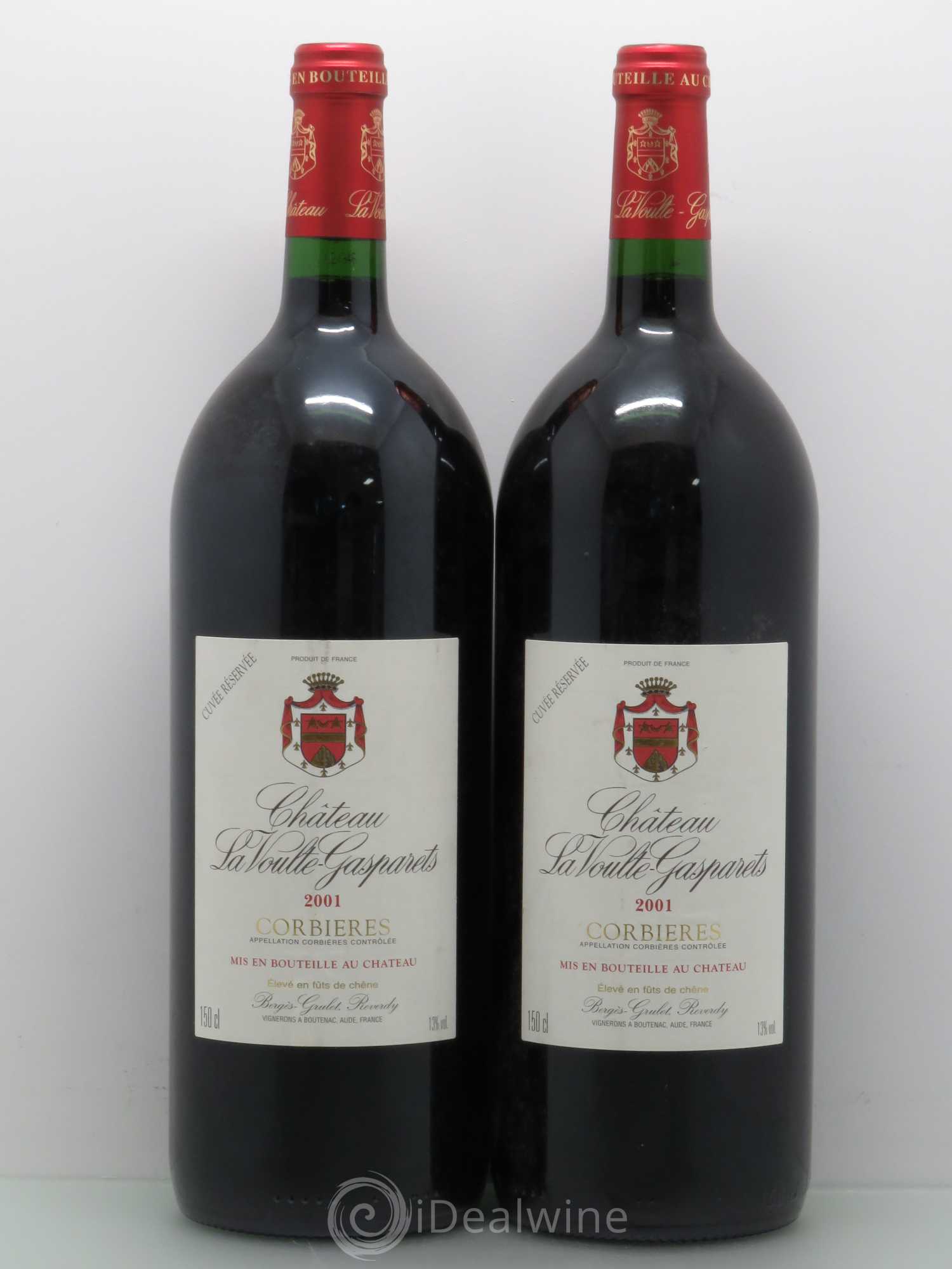 Corbières Château La Voulte-Gasparets Réservée Patrick Reverdy 2001 - Lot de 2 magnums - 0
