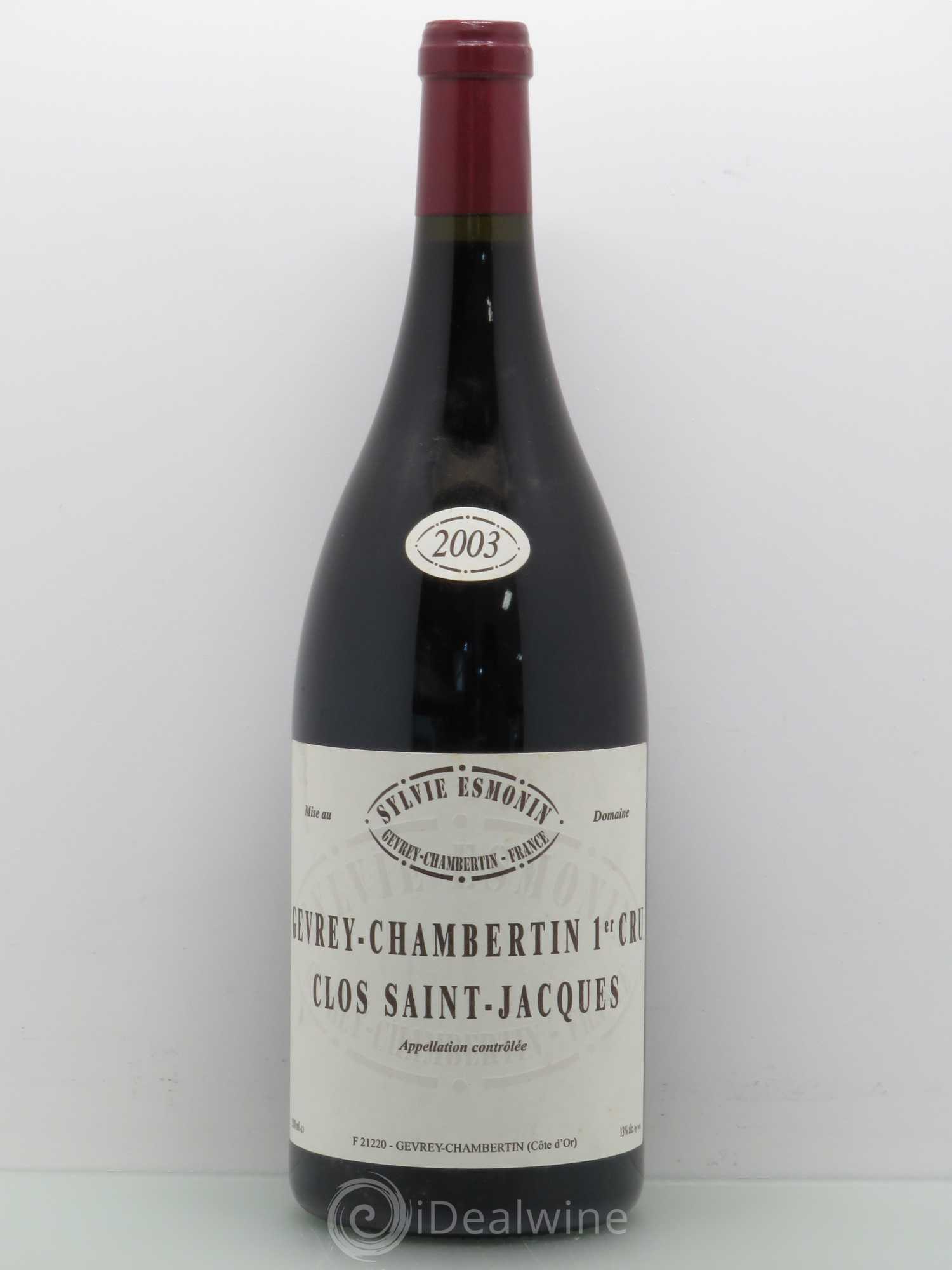 Gevrey-Chambertin 1er Cru Clos Saint Jacques Sylvie Esmonin 2003 - Lot de 1 magnum - 0